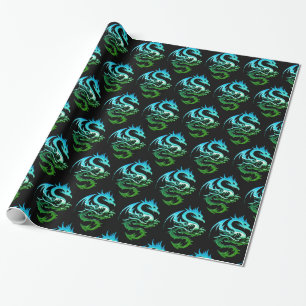 Grönt Metallic Dragon Presentpapper