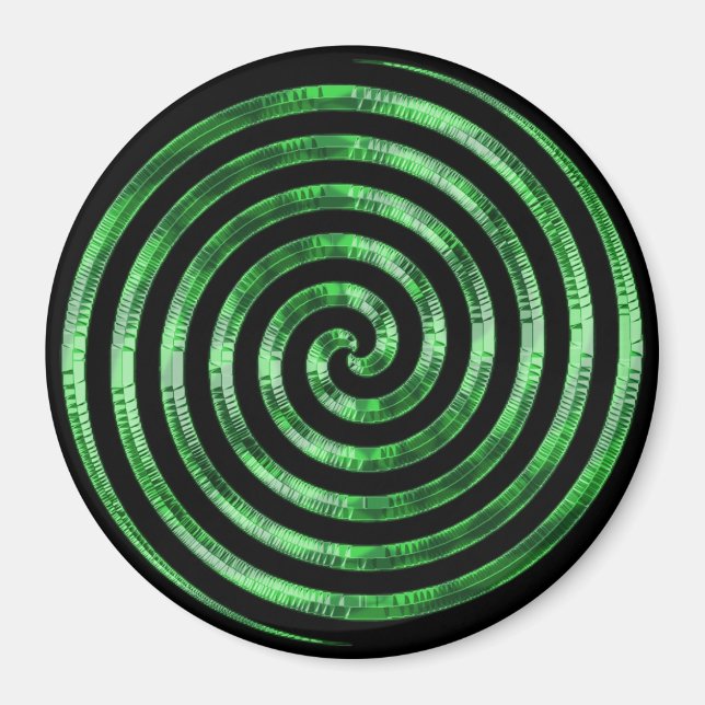 Grönt Metallic Swirl Magnet (Framsidan)