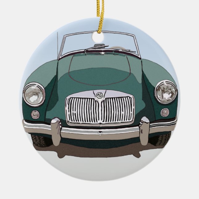 Grönt MGA-bil för ornament (Framsidan)