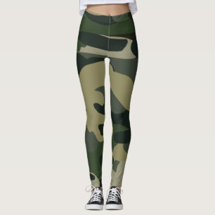 Grönt Militära Stil Leggings