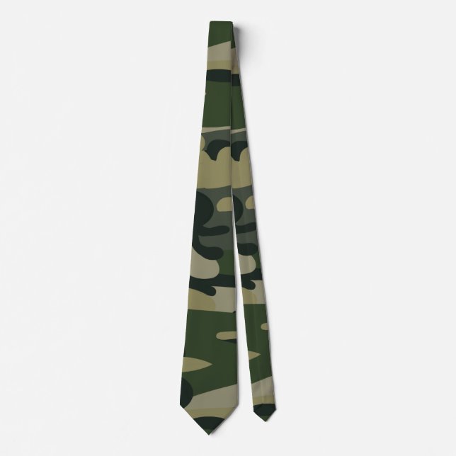 Grönt militärkamouflage Mönster Slips (Framsida)