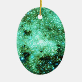 Grönt Milky Way Galaxy Julgransprydnad Keramik