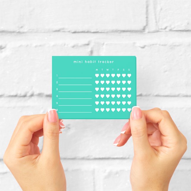 Grönt Mini Habit Tracker Sticky Notes Post-it Block (Skapare uppladdad)
