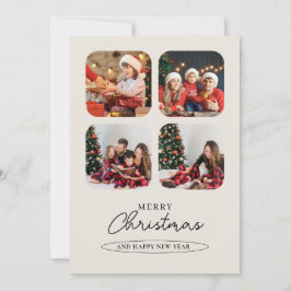 Grönt Minimalist Photo Collage God jul Julkort