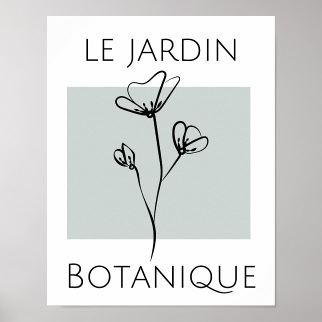 Grönt - minimalistisk blomstratypgrafi poster (Framsidan)