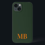 Grönt - minimalistiskt modernt initialt monogram<br><div class="desc">Gröntens minimalistiska,  moderna,  första telefonväska för monogram. Skapa din egen personlig iphone case med anpassningsbar initial namn.</div>