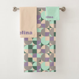 Grönt mint beige abstrakt geometrisk mönster namn