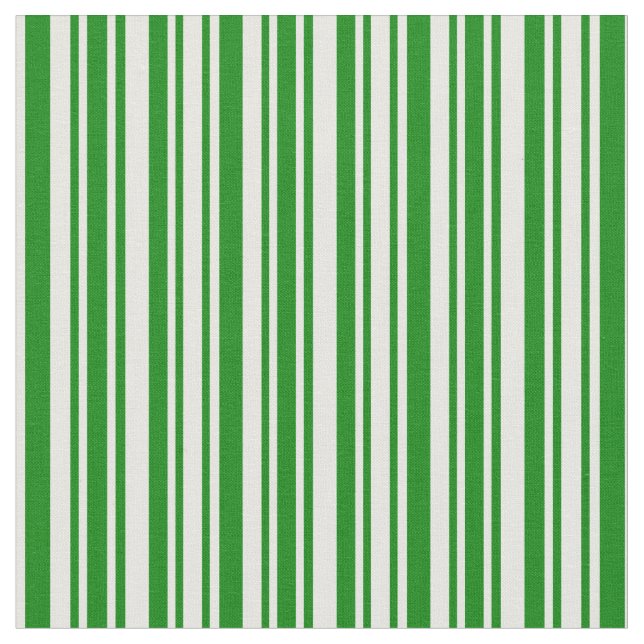 Grönt & Mint Cream Färgad Linjer Tyg (Närbild)