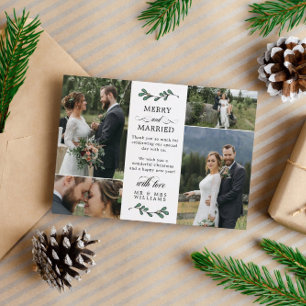 Grönt Mistletoe Merry Married Photo jul Tack Kort