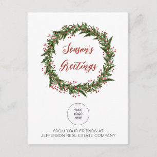 Grönt Mistletoe WAN Company Logotyp Business Helg Vykort
