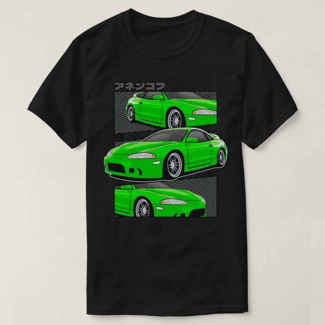 Grönt Mitsubishi Eclipse 2g T Shirt (Design framsida)