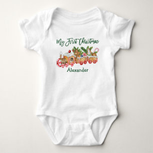 Grönt Mitt första julbrödda Tåg T Shirt