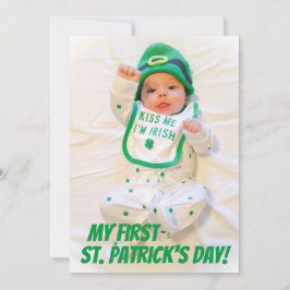 Grönt Mitt första S:t Patrick-Day-Helgdag Foto Kort