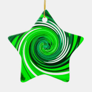 Grönt mix art julgransprydnad keramik