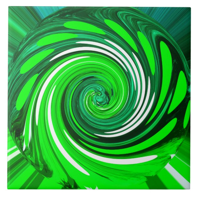 Grönt mix art kakelplatta (Framsidan)