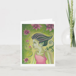 Grönt Mjölk och Rosa Blommor hälsningskort Helgkort