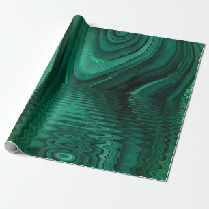 Grönt Mlachite Stone-Abstrakten Liggande Malachit Presentpapper