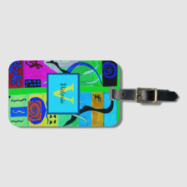 Grönt Mode Abstrakt inspiration från Matisse Bagagebricka