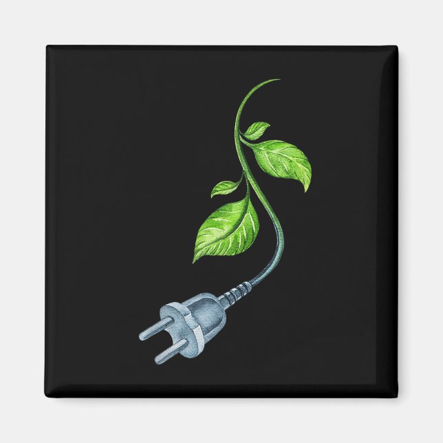 Grönt mode - Miljöskydd - Ekologisk ros Magnet (Framsidan)