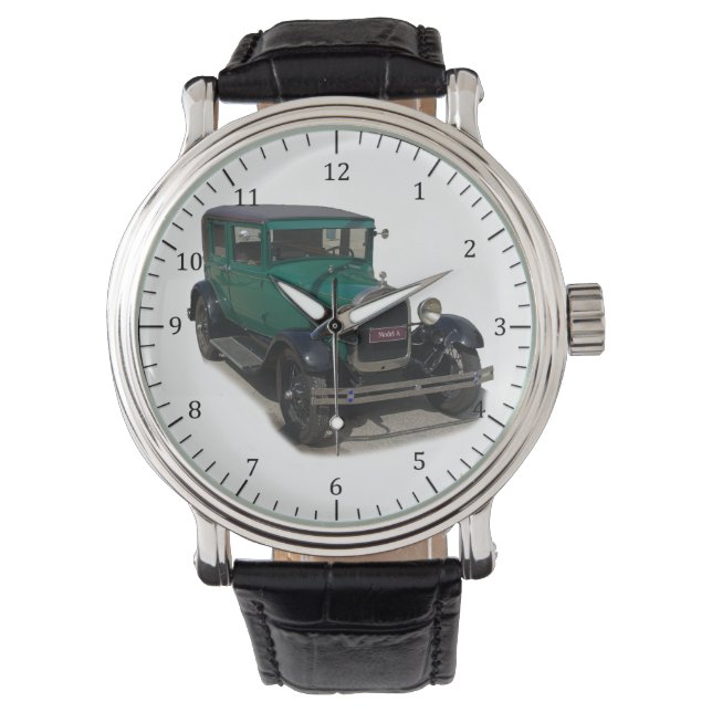 grönt Modell A klassisk bilur Armbandsur (Framsida)