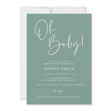 Grönt Modern Boho Gender Neutral Baby Shower