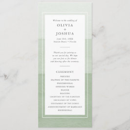 Grönt Modern Bröllop Program