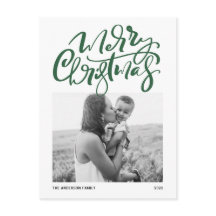 Grönt Modern Calligraphy Photo God jul