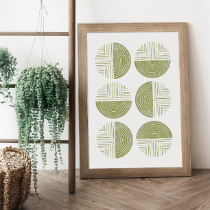 Grönt Modern circle Geometric Art Print Poster