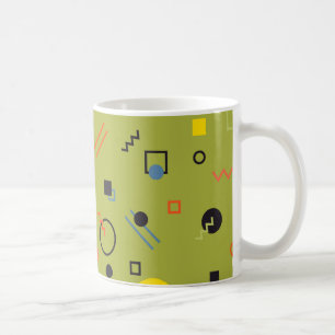 Grönt, modern, coola, trendig, stad,Memphis mönste Kaffemugg