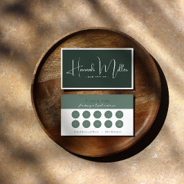 Grönt | Modern Elegant - minimalistisk lojalitet Visitkort