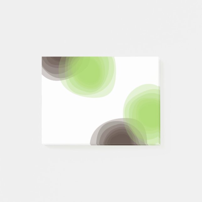 Grönt, modern, enkel abstrakt, blombild post-it block (Framsida)