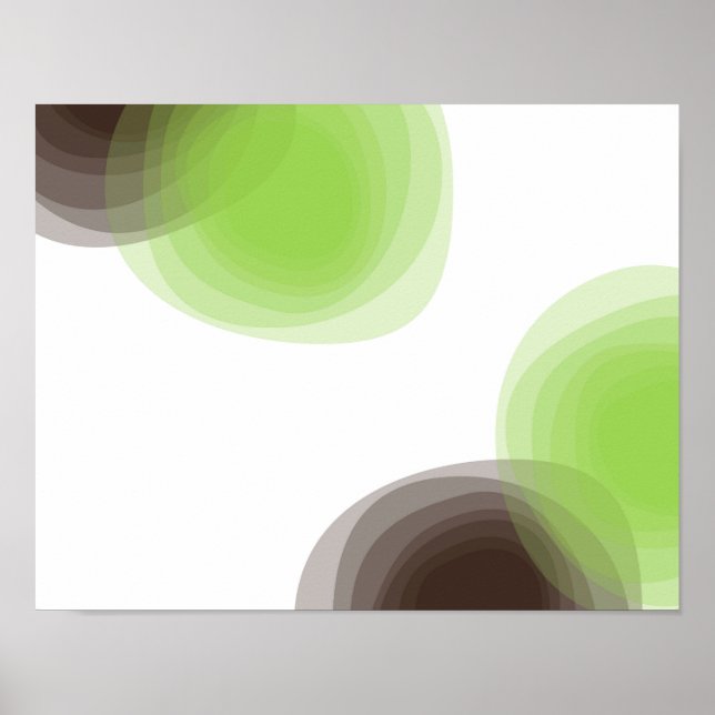Grönt, modern, enkel abstrakt, blombild poster (Framsidan)