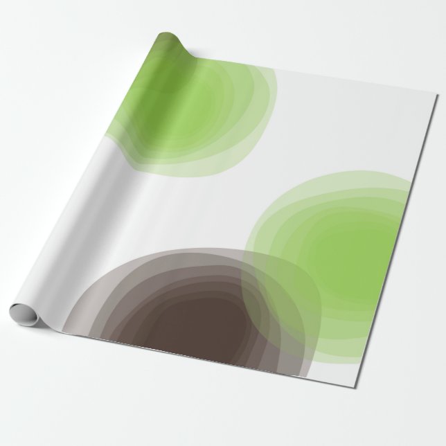 Grönt, modern, enkel abstrakt, blombild presentpapper (Utrullad)