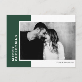 Grönt Modern Färg Block Photo God jul Helg Vykort