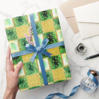 Grönt | Modern Faux Glitter & Opal Presentpapper