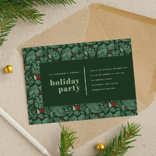 Grönt Modern Festive Botanical Julfest Julkort