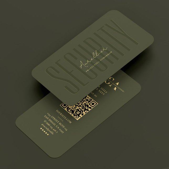 Grönt Modern för den cyberiska  i Ingenjör Visitkort (Security Engineer Cyber Army Green Modern Business Card
)