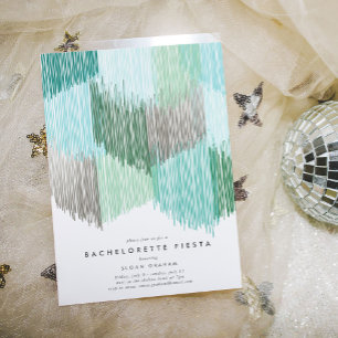Grönt Modern Fringe Bachelorette-partiets inbjudan
