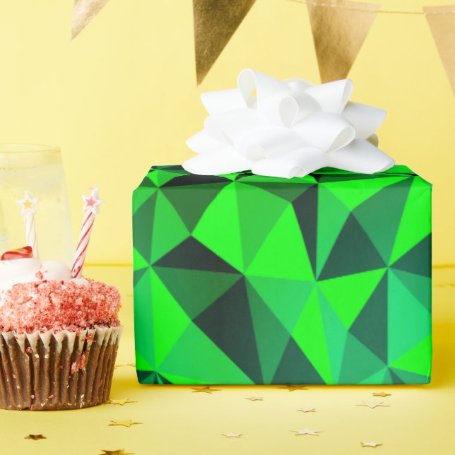 Grönt Modern Futuristiska Abstrakt St Patricks Par Presentpapper (Födelsedagsfest)