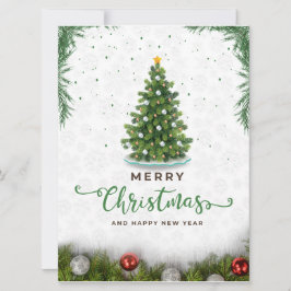 Grönt Modern God jul Julkort