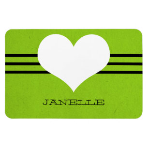 Grönt Modern Heart Flexi Magnet