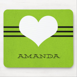 Grönt Modern Heart Mousepad Musmatta