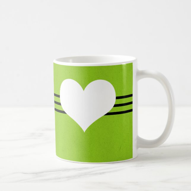 Grönt Modern Heart Mugg (Höger)