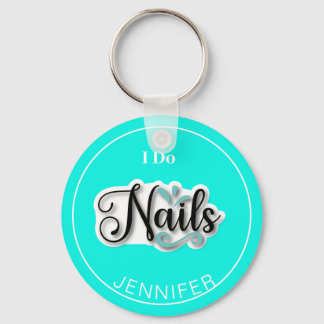 Grönt Modern I Do Nagel Nail Technician Keychain Nyckelring