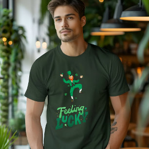 Grönt Modern Illustration känner Lucky T-Shirt