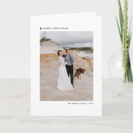 Grönt Modern Julgran God jul Photo Helgkort