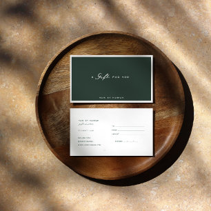 Grönt Modern Minimalistcertifikat Visitkort