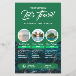 Grönt Modern Pastel Travel Agency Promotive Flygblad