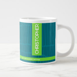 Grönt Modern Personlig Namn Jumbo Mugg