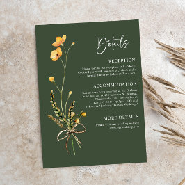 Grönt Modern ryska botaniska Eleganten Boho Bröllo Tilläggskort